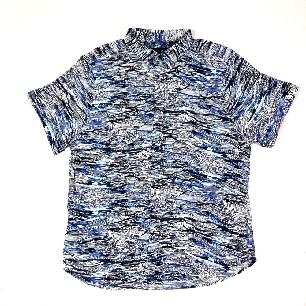Robert Graham Dartmoor 3XL Tailored Short SleeveButton Down Abstract Print NWT